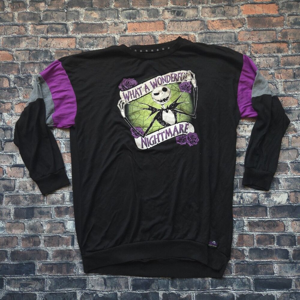 Disney What A Wonderful Nightmare Before Christmas Long Top Shirt Size XL